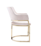 VIG Furniture Modrest Tulsa Modern Cream Velvet & Gold Dining Chair VGZAY607-CRM