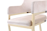 VIG Furniture Modrest Tulsa Modern Cream Velvet & Gold Dining Chair VGZAY607-CRM