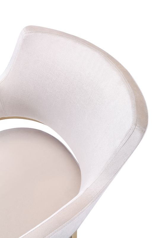 VIG Furniture Modrest Tulsa Modern Cream Velvet & Gold Dining Chair VGZAY607-CRM