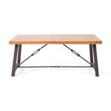 Christopher Knight Home® - Noble House - Catriona Modern Industrial Dining Table, Teak and Rustic Metal