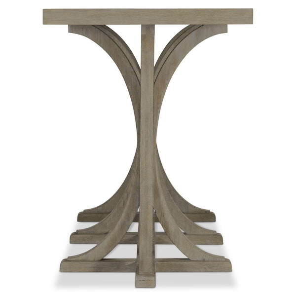 Bernhardt Bernhardt Albion Console Table In Soft Pewter White Oak — Sculptural 74" Entryway Centerpiece 311912