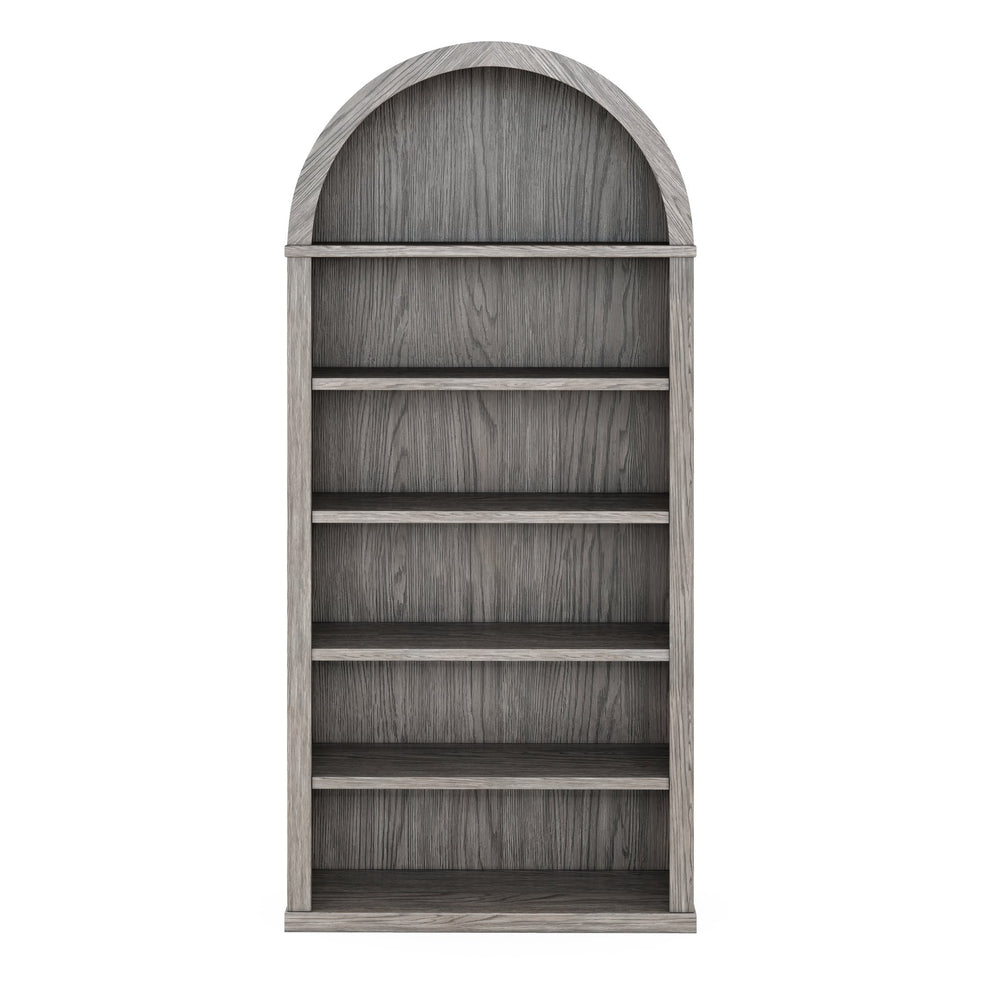 A.R.T. Furniture Vault Bookcase - Elegant New Traditional Design With Adjustable Shelves, Mink Finish & Oak Veneers Gray Parawood Solids,White Oak Veneers 285401-2354