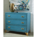 Pulaski Furniture Three Drawer Turquoise Blue Accent Chest P301054-PULASKI P301054-PULASKI