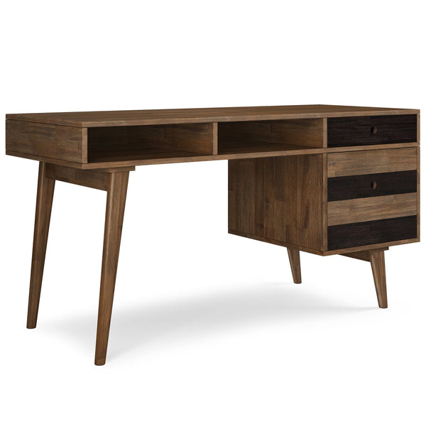 English Elm Clarkson Desk - Handcrafted Rustic Acacia With Mid-Century Design & Ample Storage For Home Office B136P158782