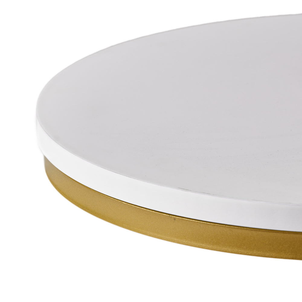 English Elm Christopher Knight Home® - END TABLE C-Shape Modern Glam Gold Frame with White Top, Durable Iron MDF Side Table for Sofa 68987.00