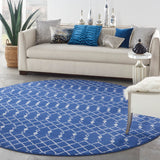 Nourison Whimsicle WHS02 Machine Made Power-loomed No Border Indoor Only Bohemian Farmhouse Rug Navy, Navy 100% Polypropylene 99446831163