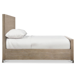 Bernhardt Bernhardt Aventura California King Panel Bed Marcona Veneer, Frosted Nickel Feet, Clean Lines K1909