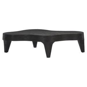 Bernhardt Bernhardt Katana Cocktail Table—Blackened Pine Semi-Rectangular Low-Profile Sculptural Centerpiece 426016