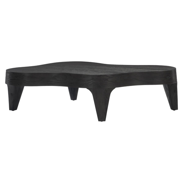 Bernhardt Bernhardt Katana Cocktail Table—Blackened Pine Semi-Rectangular Low-Profile Sculptural Centerpiece 426016