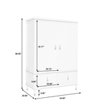 Grace Armoire with Storage Drawers White with Opulent Opal Finish P377120 Pulaski Furniture