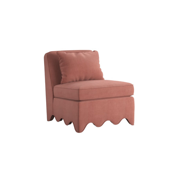 A.R.T. Furniture Lowry Accent Chair - Playful Elegance with Plush Comfort, Scalloped Base, and Versatile Style for Any Room Terracotta Rose 738514-5000AA