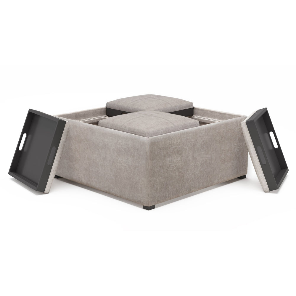 English Elm Avalon Square Storage Ottoman - Versatile Coffee Table With Generous Storage & Modern Design B136P159751