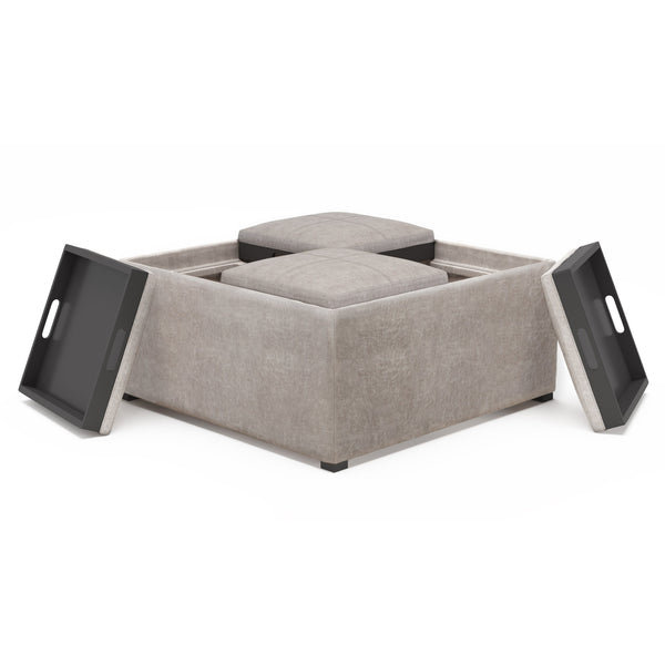 English Elm Avalon Square Storage Ottoman - Versatile Coffee Table With Generous Storage & Modern Design B136P159751