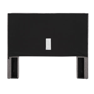 Homelegance By Top-Line Magnolia Nailhead Wingback Button Tufted Headboard Grey Linen