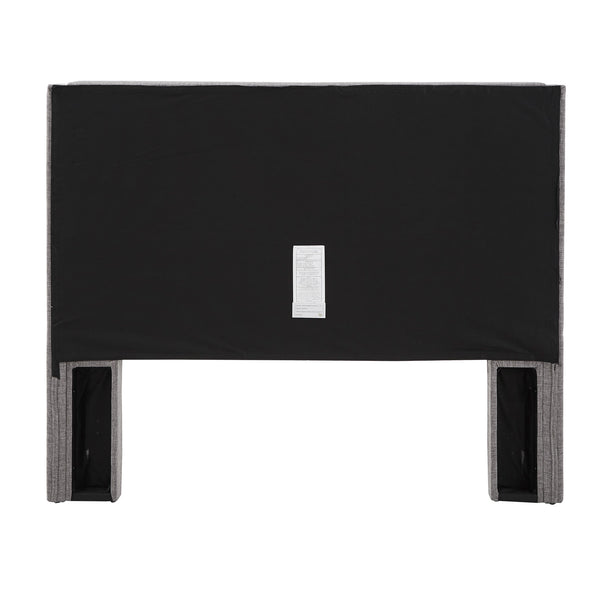 Homelegance By Top-Line Magnolia Nailhead Wingback Button Tufted Headboard Grey Linen