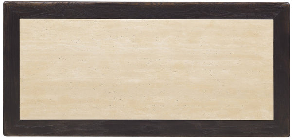 Hooker Furniture Driftwood One-Drawer Nightstand With Stone Top, Buckboard Oak Finish, Self-Closing Drawer, Shelf Blacks 6820-90216-99