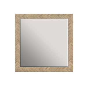 A.R.T. Furniture Garrison Square Mirror - Casual Contemporary Design In Washed Oak With Beveled Edges & Herringbone Frame Brown Parawood Solids With Ash Embossing,White Oak Veneers,Glass 322121-1302