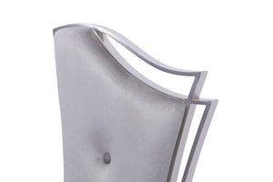 VIG Furniture Bonnie Grey Velvet Dining Chairs Set Of 2 — Asymmetrical Back, Polished Stainless Steel Accent, Fully Assembled VGZAY906-1-GRYBT