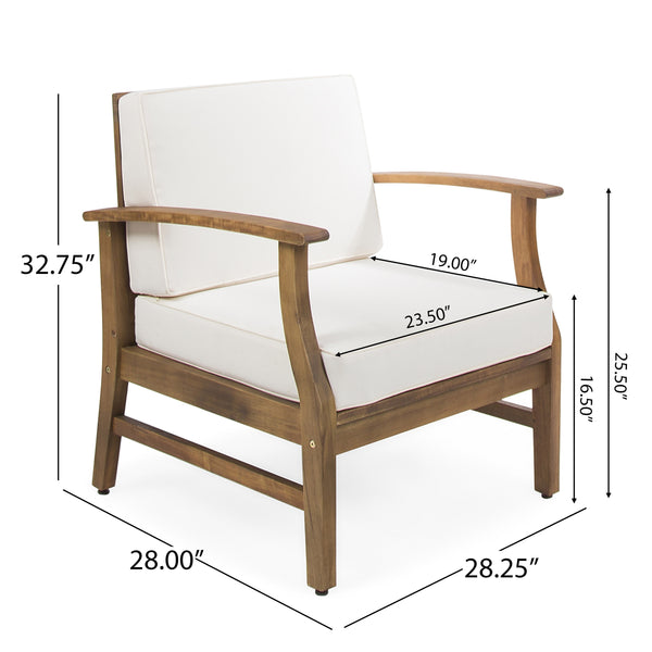 English Elm Perla Solid Acacia Outdoor Club Chair Slatted Hardwood Frame Resort Patio Seat 61442.00CRM