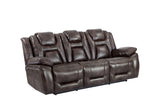 English Elm Steve Silver - Oportuna - Dual Power Sofa With Drop Down Table - Dark Brown