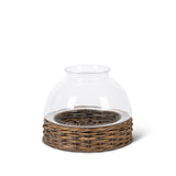 Park Hill Glass Dome with Rattan Base ECL95359