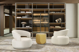 Pasargad Home Piagia Swivel Barrel Chair - Ultra-plush Silver Upholstery For Modern Comfort & Style Ivory Polyester Pzw-20087w