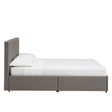 Homelegance By Top-Line Chase Grey Linen Upholstered Storage Platform Bed with Channel Headboard Grey Linen