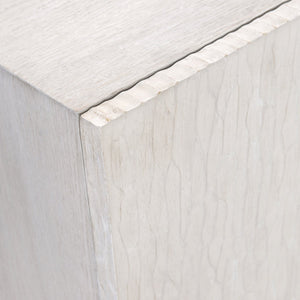 Bernhardt Bernhardt Solaria Entertainment Credenza – 80" Rustic Modern Media Console With Wave-Textured Doors, Cable Management, Nickel Base 310880