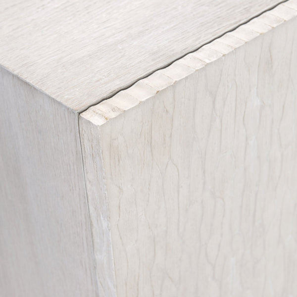 Bernhardt Bernhardt Solaria Entertainment Credenza – 80" Rustic Modern Media Console With Wave-Textured Doors, Cable Management, Nickel Base 310880