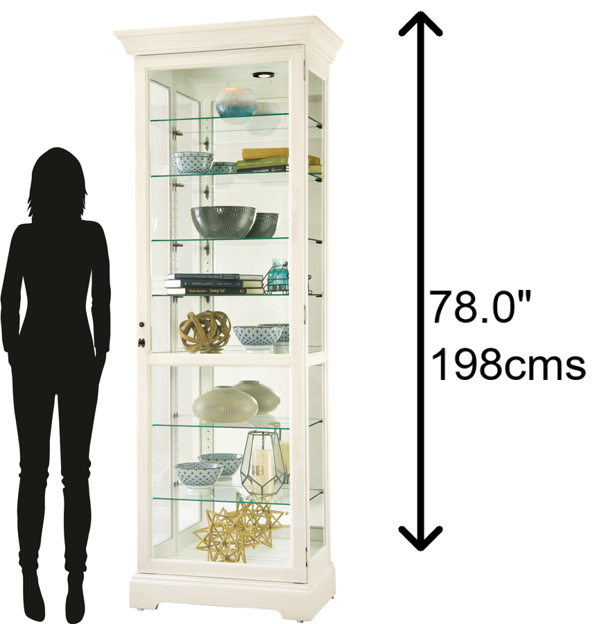 Hekman Furniture 680662 Chesterbrook V Curio Cabinet - Lighted Display, Adjustable Shelves & Quality Craftsmanship Aged Linen Chesterbrook V Curio Cabinet 680662