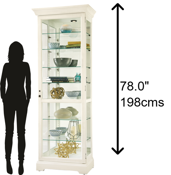 Hekman Furniture 680662 Chesterbrook V Curio Cabinet - Lighted Display, Adjustable Shelves & Quality Craftsmanship Aged Linen Chesterbrook V Curio Cabinet 680662