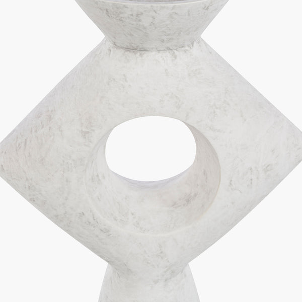 Surya Yagya Decorative Accent Vase - Modern Ceramic Home Decor With Unique Geometric Design, 14"H X 6"W White Ceramic Yag-007