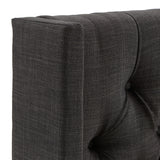 Homelegance By Top-Line Thorin Wingback Button Tufted Linen Fabric Headboard Dark Grey Linen