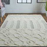 Feizy Rugs Anica Wool Hand Tufted Casual Rug Ivory/Taupe/Tan 12' x 15'