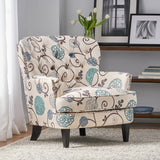 Christopher Knight Home® - Noble House - Tafton White And Blue Floral Fabric Club Chair