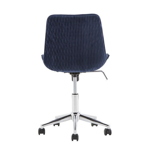 Homelegance By Top-Line Caspian Velvet Ripple Pattern Office Chair Blue Velvet