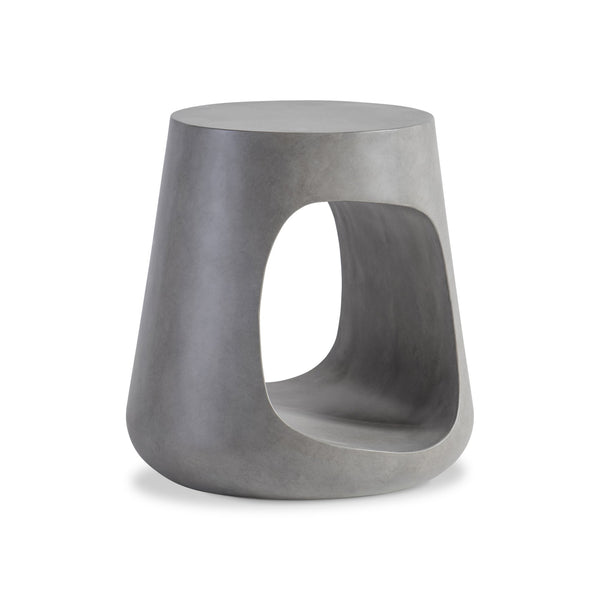 Bernhardt Bernhardt Sereno Sculptural Round Side Table — Lightweight Cast Resin Sasso Finish, Adjustable Glides For Stability 329123