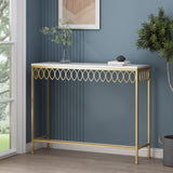 Christopher Knight Home® Glam Console Table with Petal Accents, Gold & White Finish, 12.25 x 40.25 x 31.75