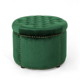 Christopher Knight Home® - Noble House - Tiernan Glam Velvet Tufted Ottoman