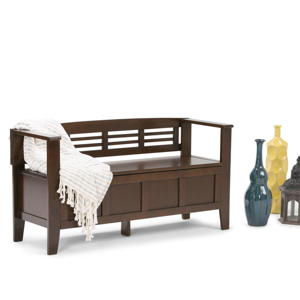 English Elm Adams Entryway Storage Bench - Handcrafted Rustic Charm With Hidden Storage For Shoes & Gear B136P158097