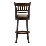 Homelegance By Top-Line Alessandro Linen Lattice Back Swivel Bar Stool Beige Rubberwood