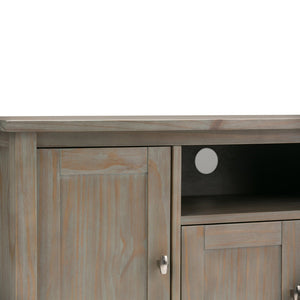 English Elm Warm Shaker 72" Tv Media Stand - Handcrafted Distressed Grey With Storage & Cable Management Solutions B136P159712-GIGA