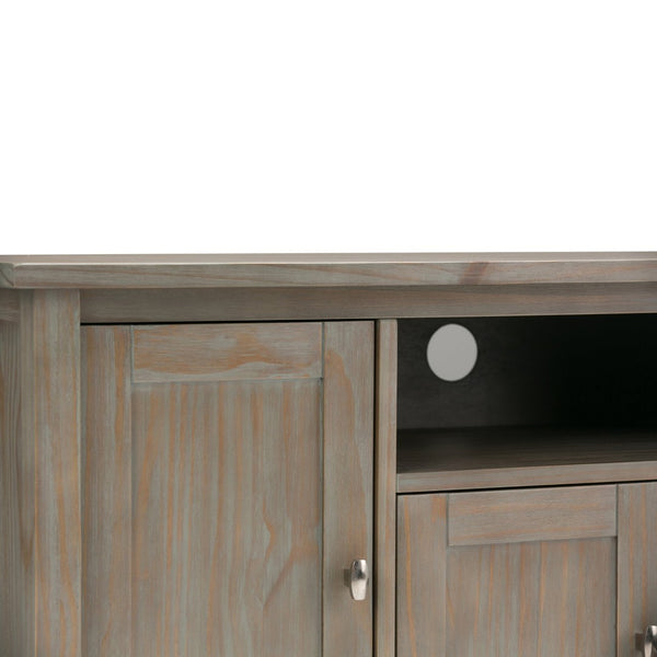 English Elm Warm Shaker 72" Tv Media Stand - Handcrafted Distressed Grey With Storage & Cable Management Solutions B136P159712-GIGA