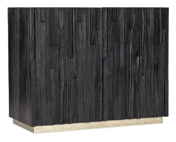 Hooker Furniture Chapman Charred Shou Sugi Ban Accent Chest With Hand-Hammered Pewter Accents, Media-Ready Storage 6033-85004-99