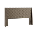 Homelegance By Top-Line Vaughn Faux Leather Crystal Tufted Headboard Silver Faux Leather