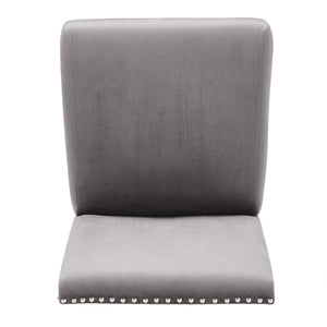 Homelegance By Top-Line Saber Nailhead Velvet Upholstered Chairs (Set of 2) Grey Wood