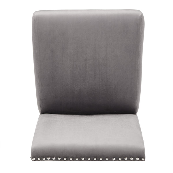 Homelegance By Top-Line Saber Nailhead Velvet Upholstered Chairs (Set of 2) Grey Wood