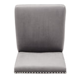Homelegance By Top-Line Saber Nailhead Velvet Upholstered Chairs (Set of 2) Grey Wood