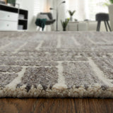 Feizy Rugs Asher Wool/Viscose Hand Tufted Casual Rug Taupe/Gray/Tan 12' x 15'