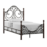 Homelegance By Top-Line Henri Graceful Scroll Bronze Iron Bed Cherry Iron